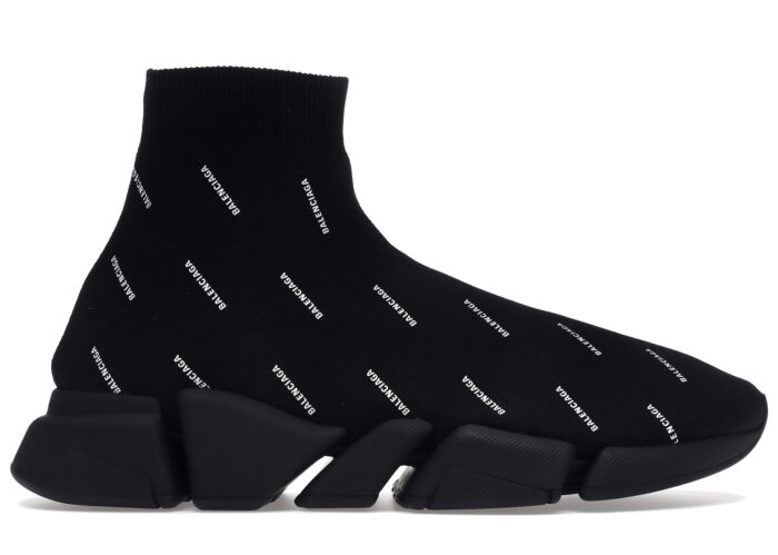 Balenciaga Speed Trainer 2.0 All Over Logo Black White 617239W2DB01090 617239W2DBO1090