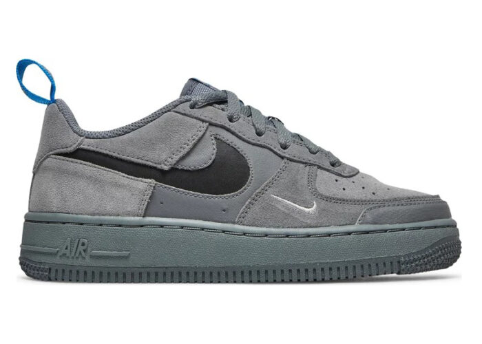 Nike Air Force 1 Low Cut Out Swoosh Smoke Grey GS DQ1097 001