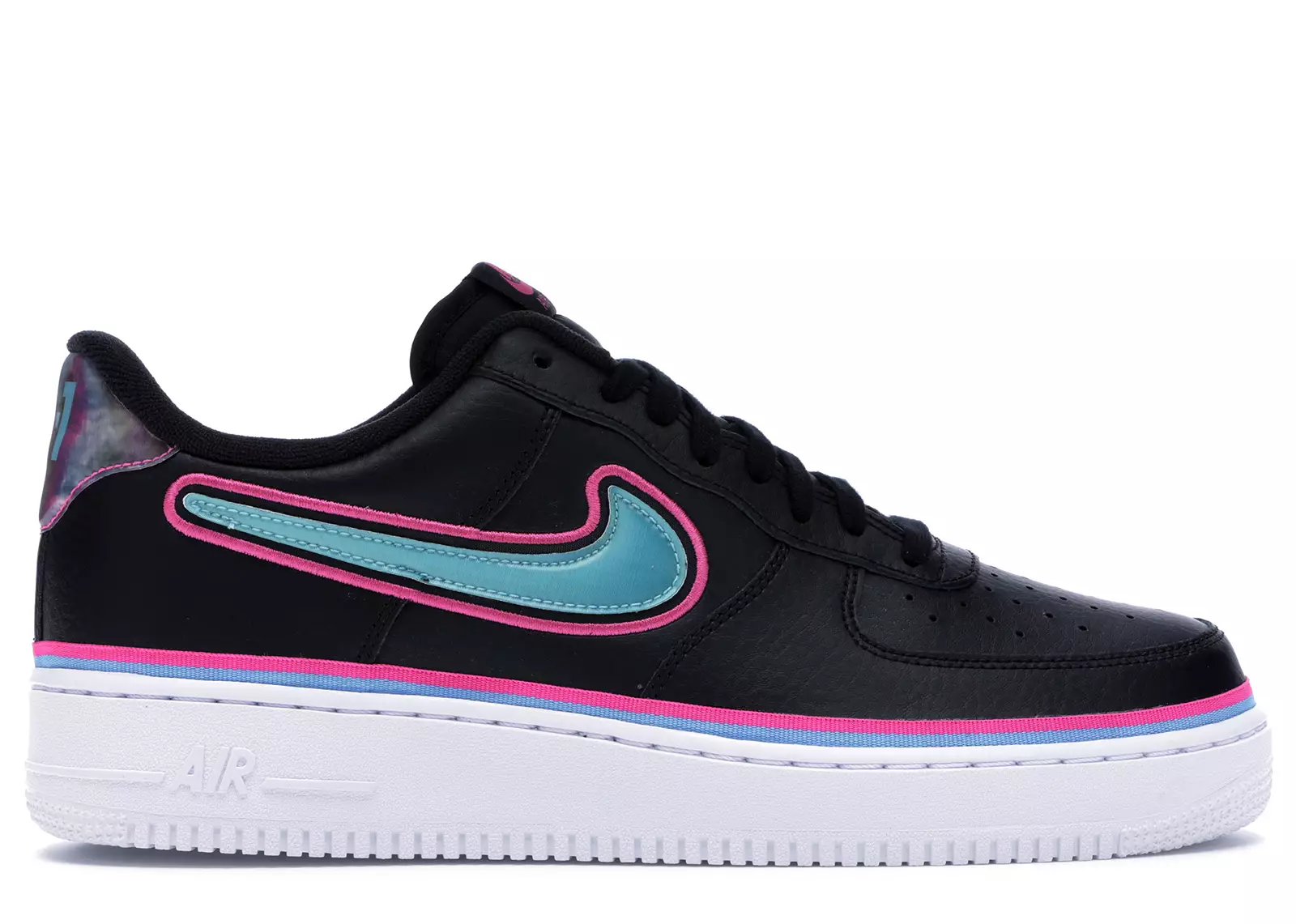 Nike Air Force 1 Low Sport NBA Black Blue Gale Laser Fuchsia AJ7748 002