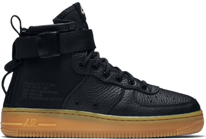 Nike SF Air Force 1 Mid Black Gum GS AJ0424 001