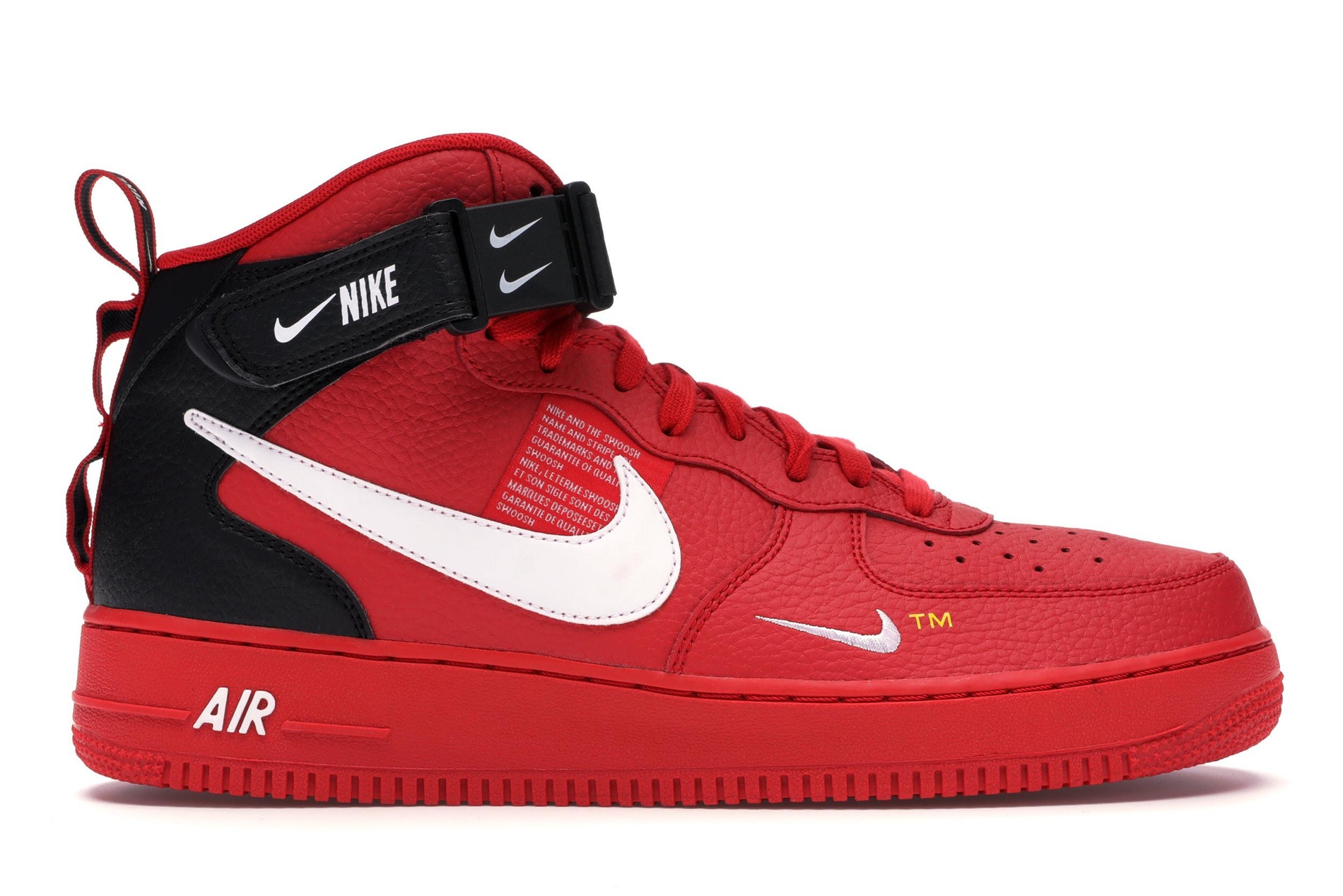 Nike air force 1 mid black red online